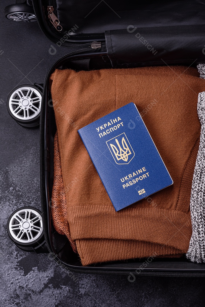 Passaporte internacional de um cidadão mala