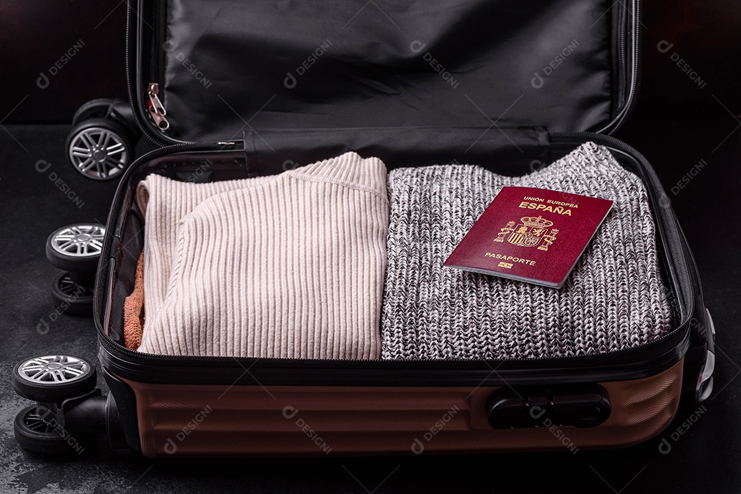 Passaporte internacional de um cidadão mala