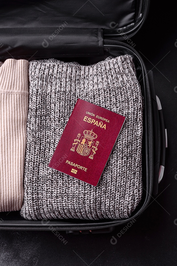 Passaporte internacional de um cidadão mala