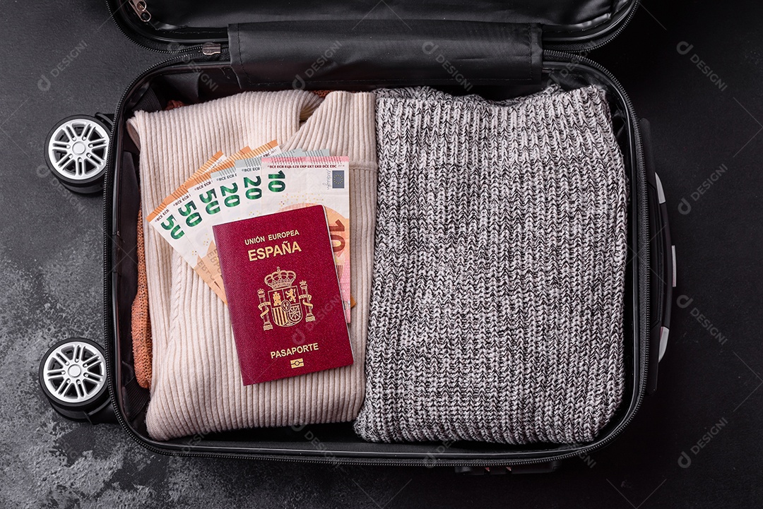 Passaporte internacional de um cidadão mala