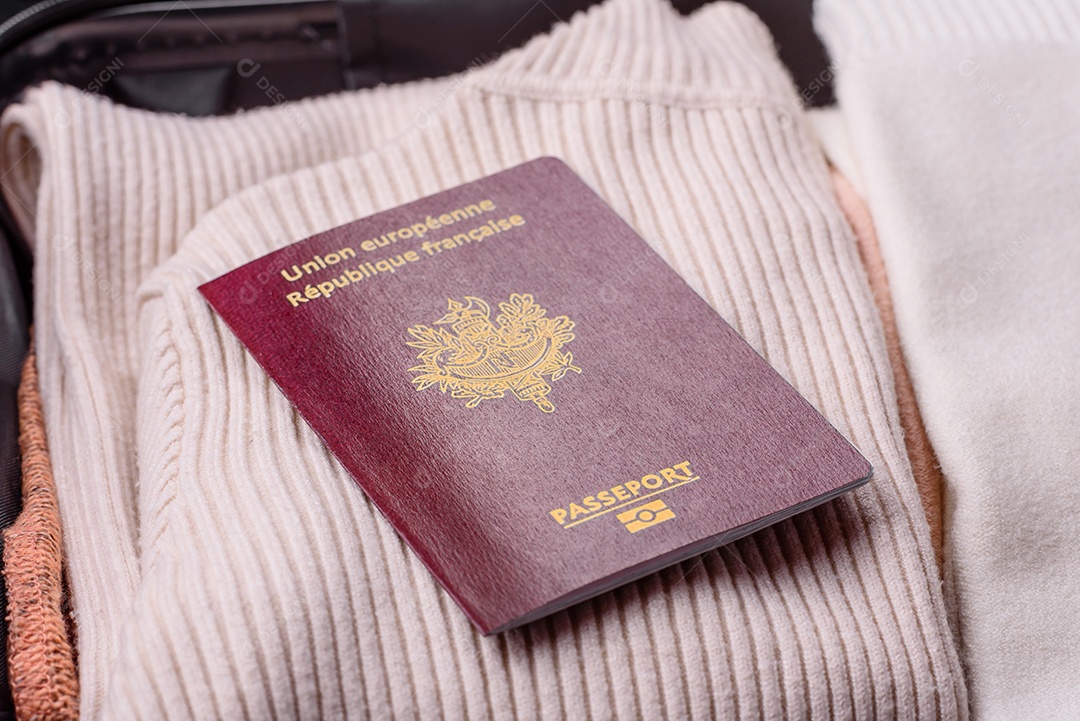 Passaporte internacional de um cidadão mala