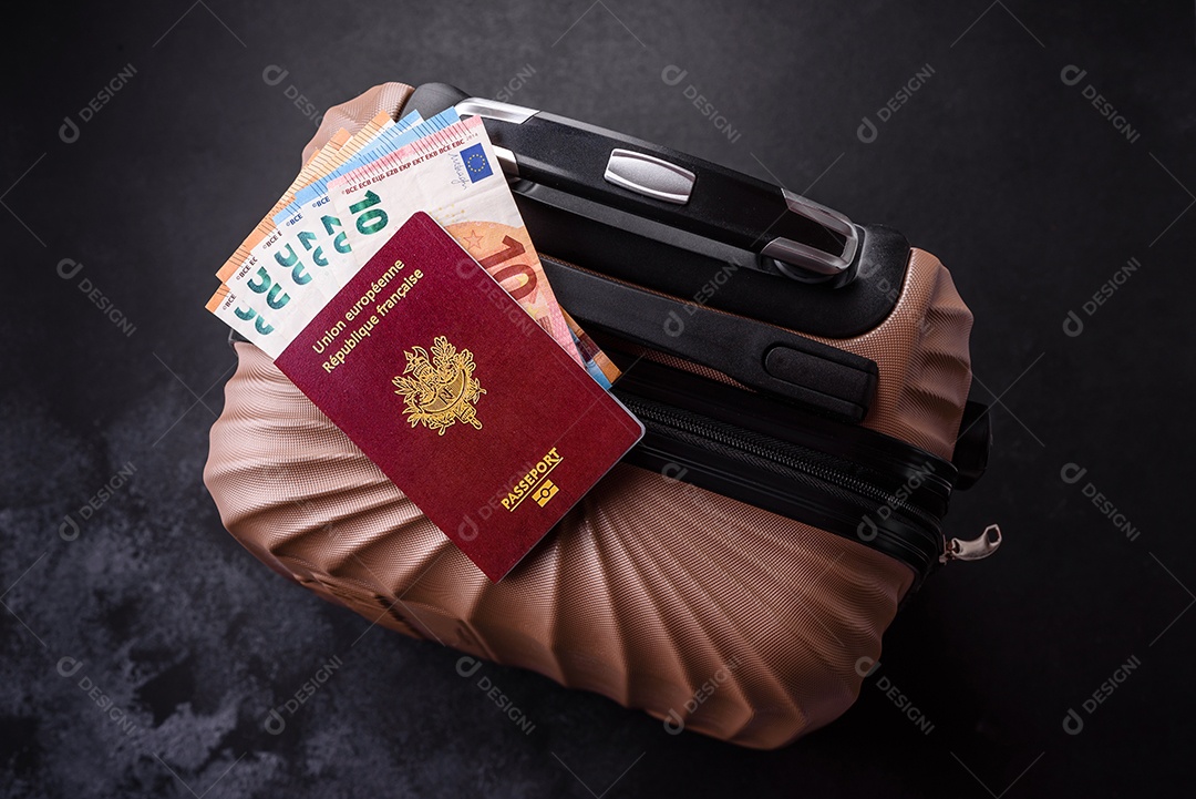 Passaporte internacional de um cidadão mala