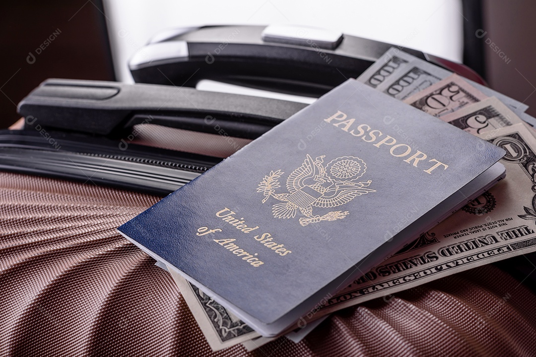 Passaporte internacional de um cidadão mala