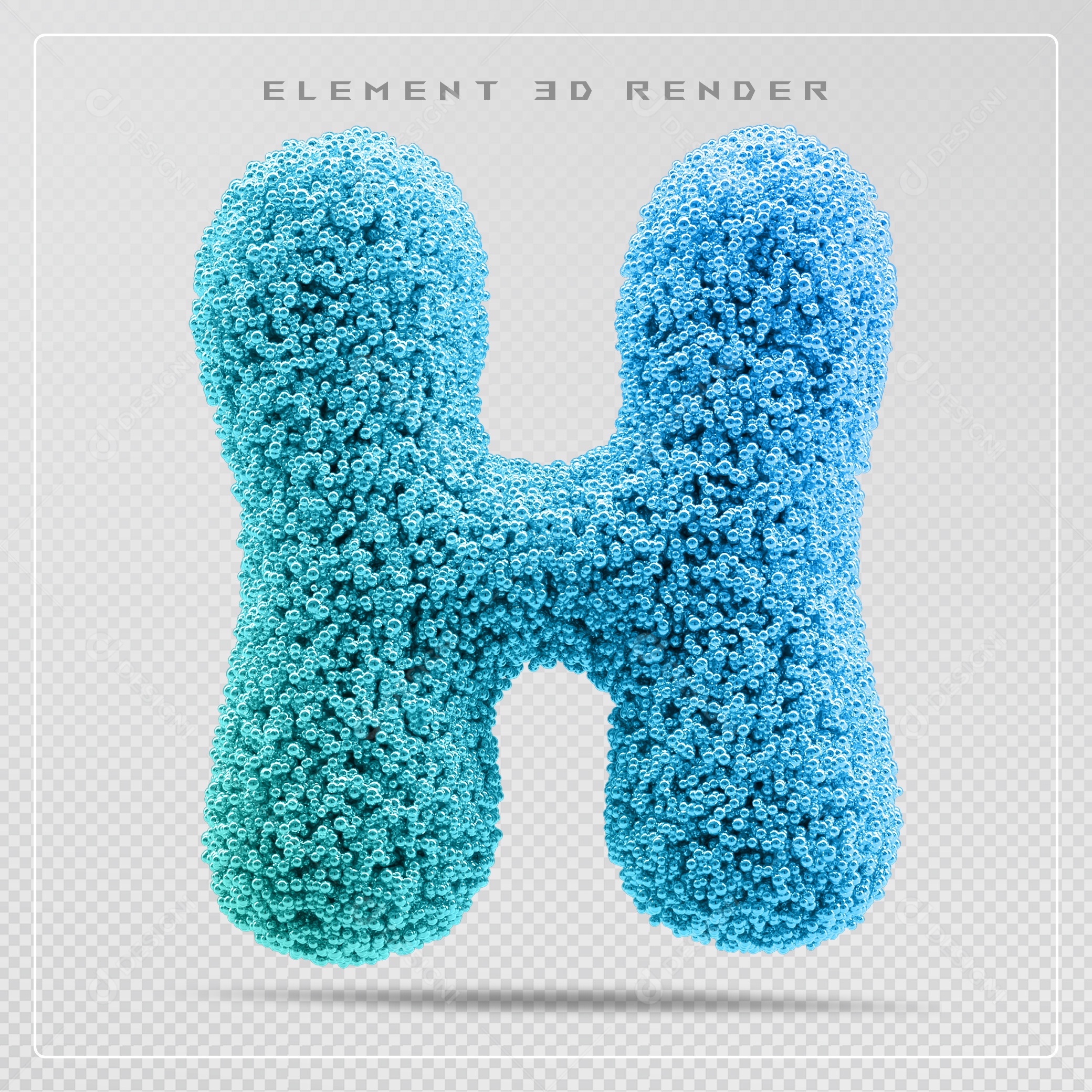 Elemento 3D Letra O Azul Para Composição PSD