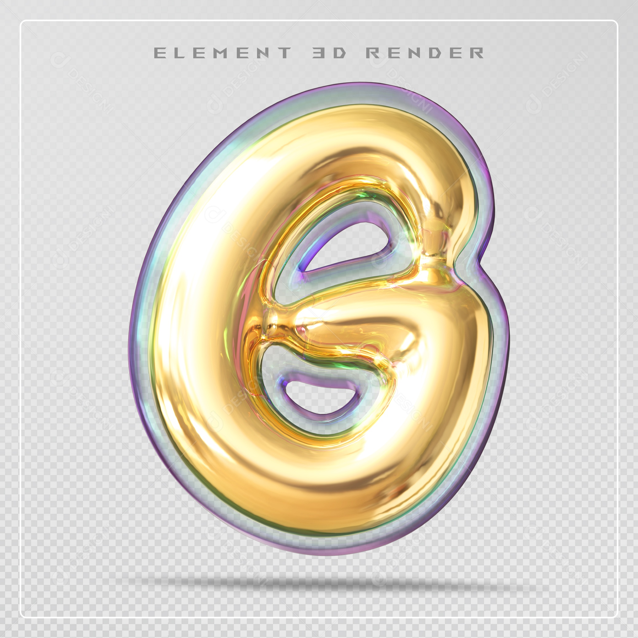 Elemento 3D Letra G Dourado Para Composição PSD