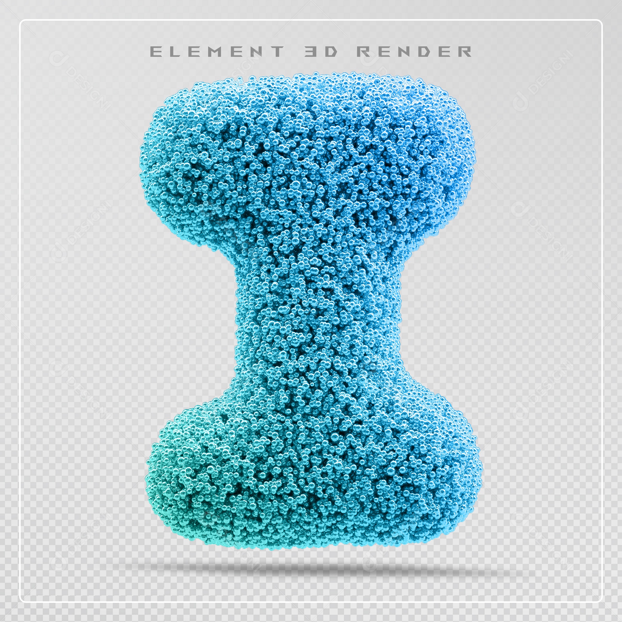 Elemento 3D Letra O Azul Para Composição PSD