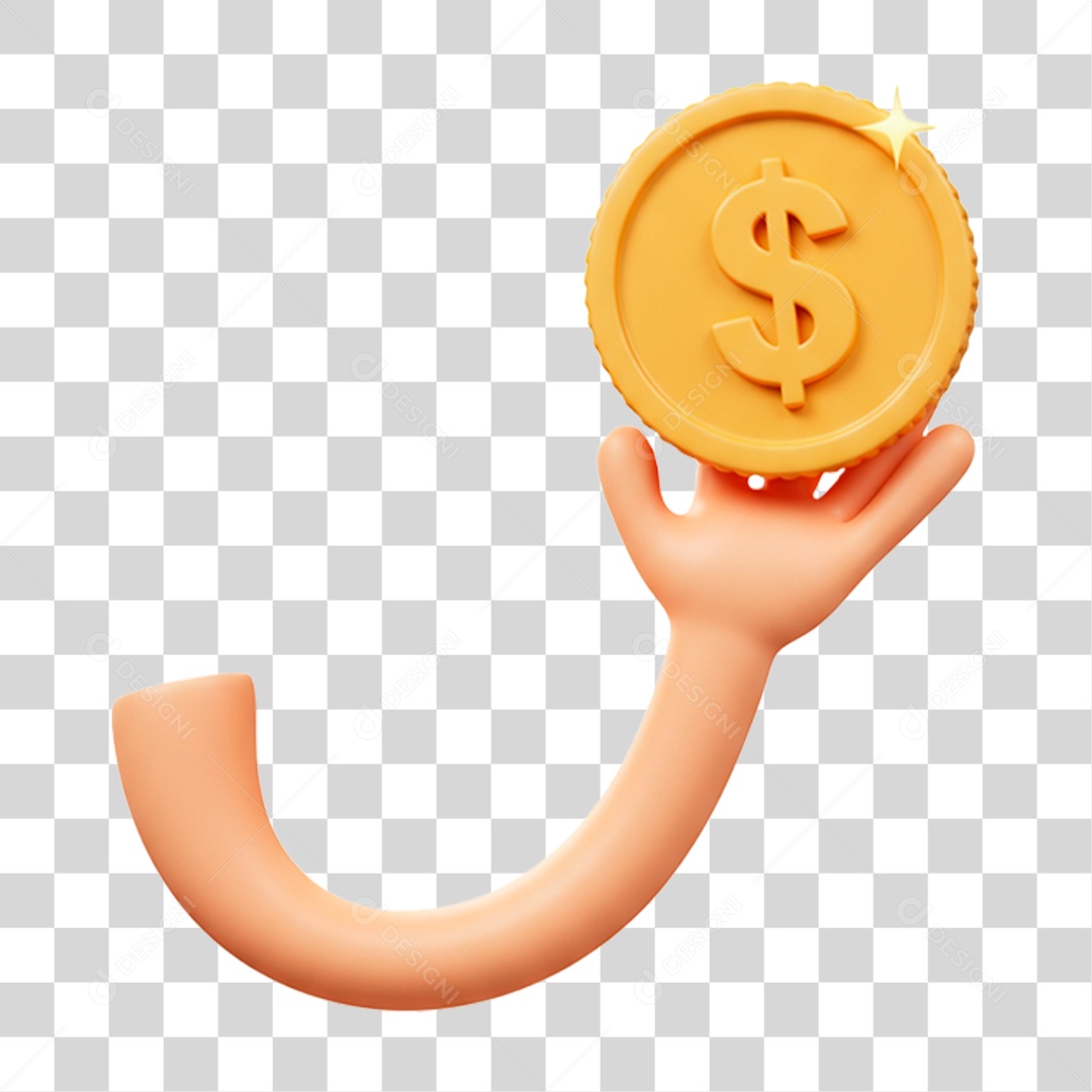 Mão Segurando Moeda PNG Transparente