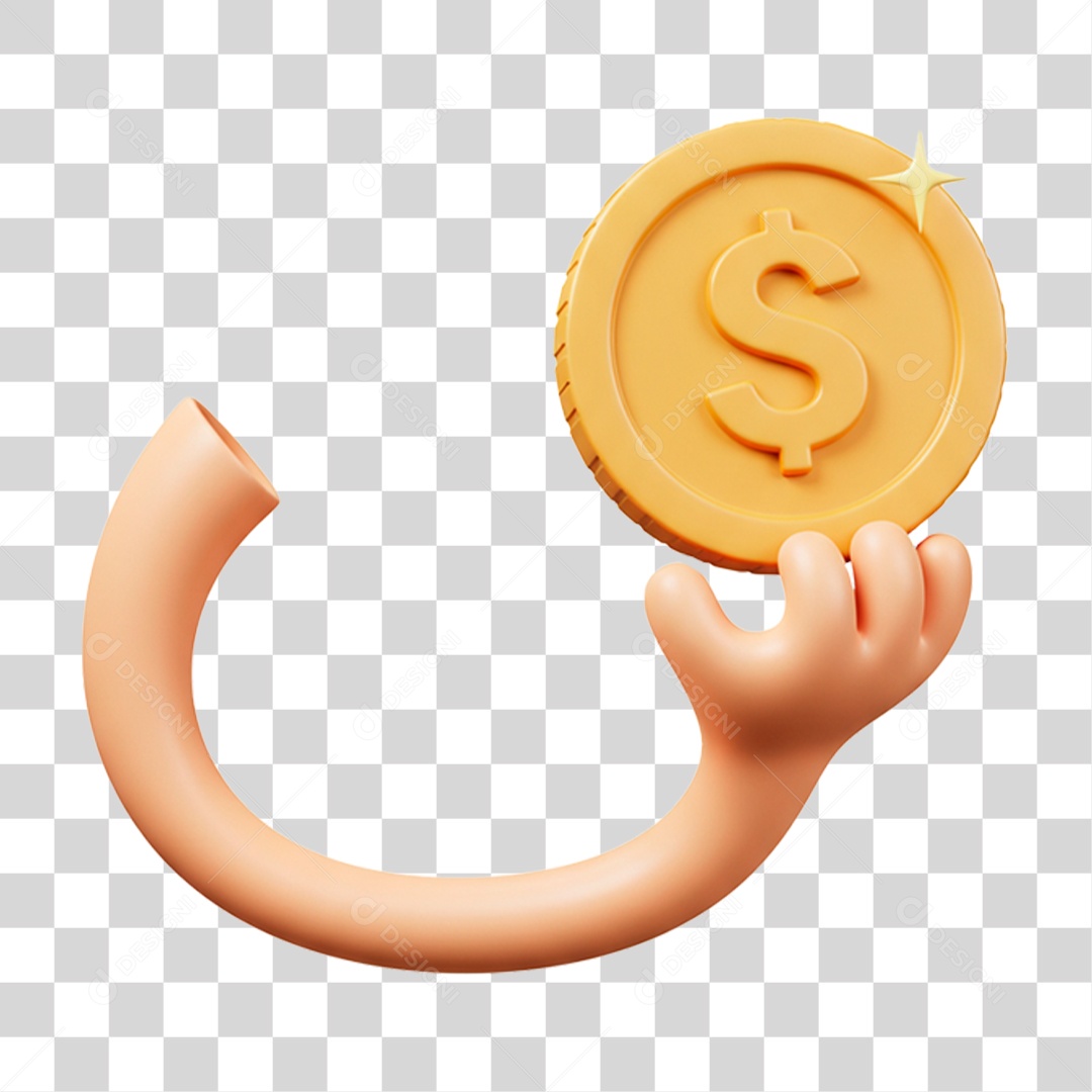 Mão Segurando Moeda PNG Transparente