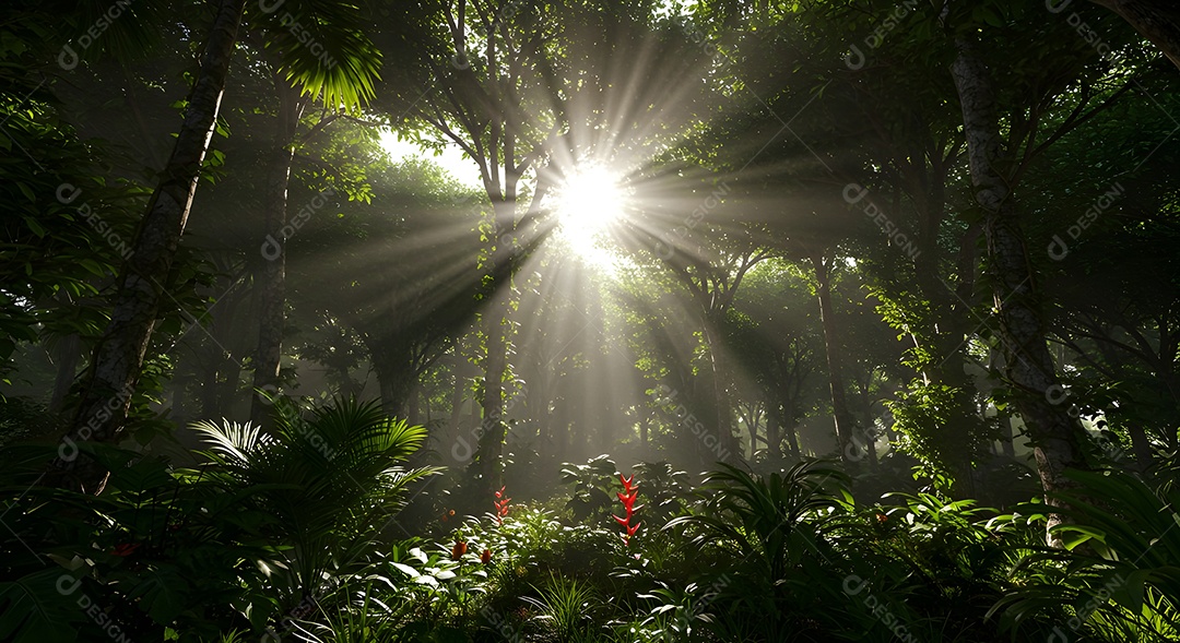 Retrato realista de uma linda floresta