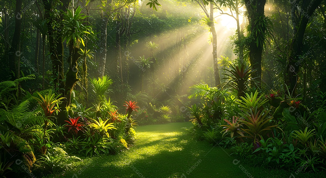 Retrato realista de uma linda floresta