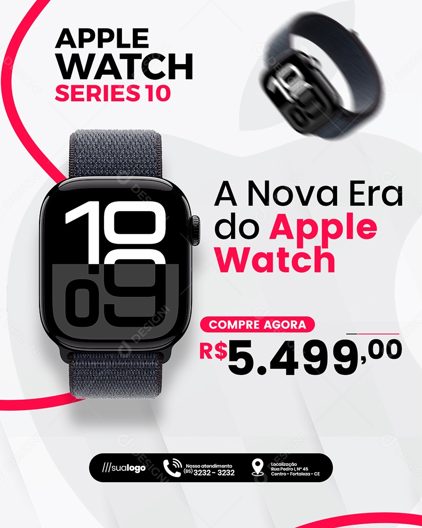 Loja de Eletrônicos A Nova Era do Apple Watch Social Media PSD Editável
