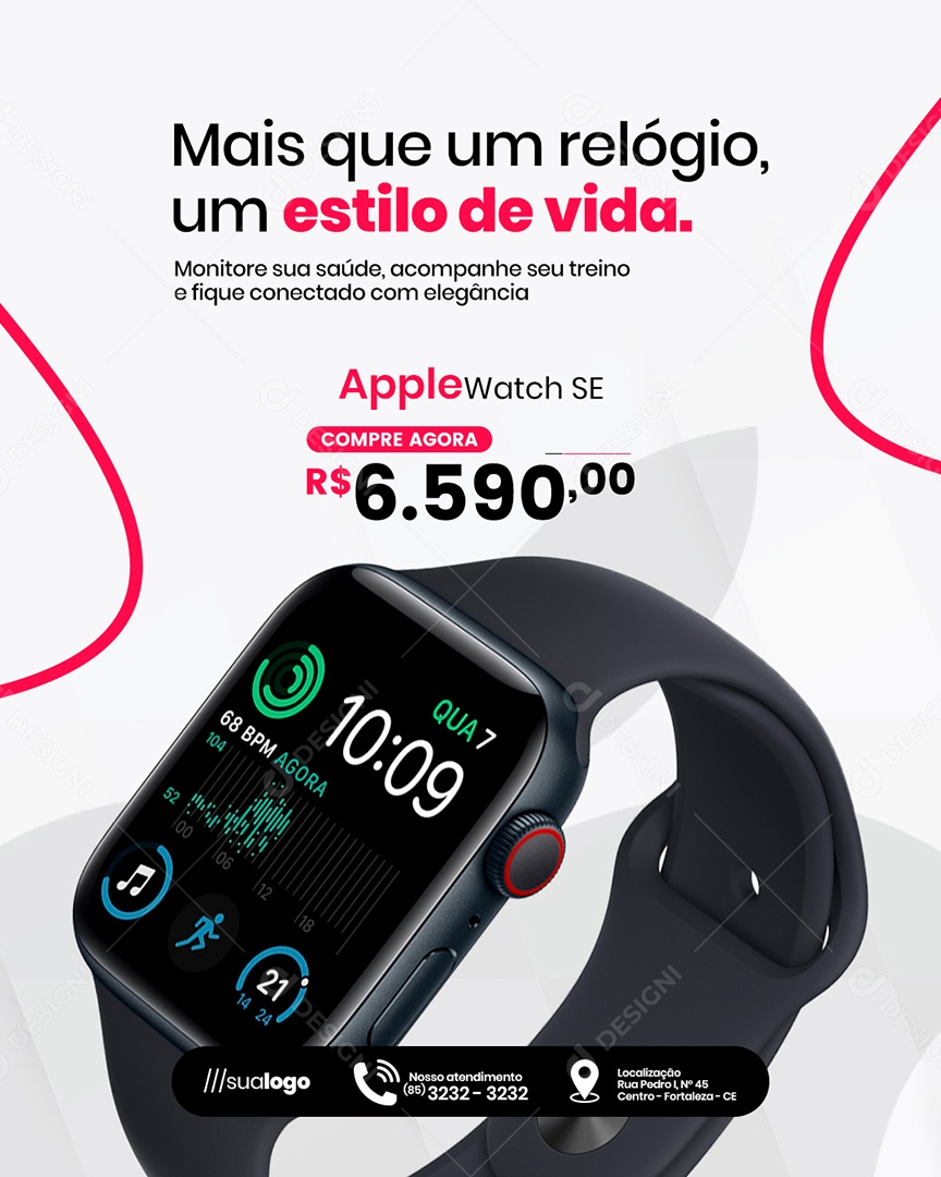 Loja de Eletrônicos Mais Que Um Relógio Um Estilo de Vida Social Media PSD Editável