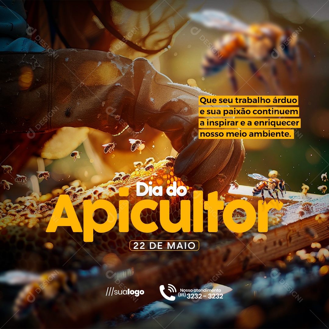Dia do Apicultor 22 de Maio Social Media PSD Editável