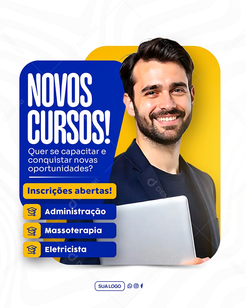 Novos Cursos Social Media PSD Editável