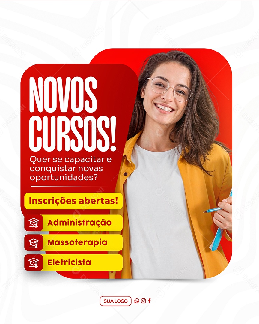 Novos Cursos Social Media PSD Editável