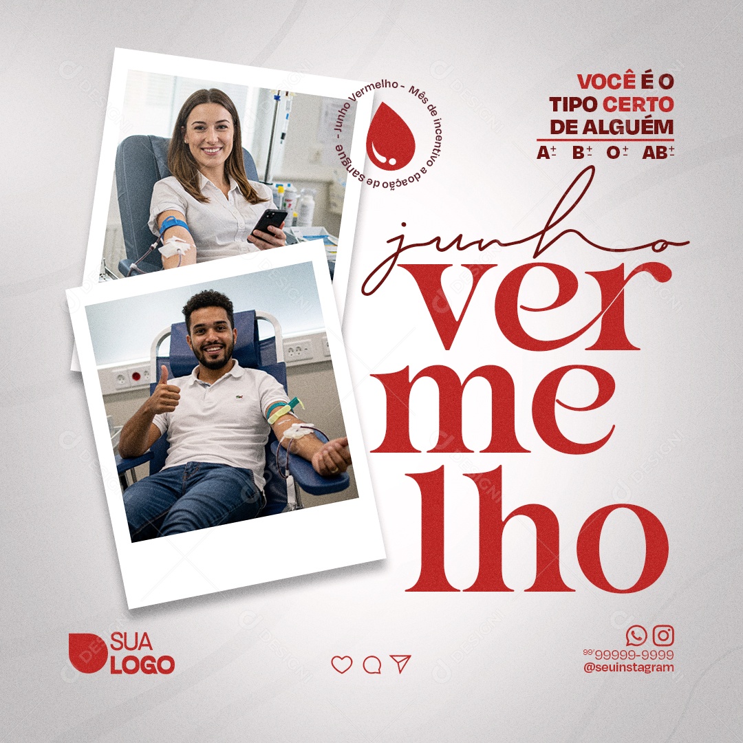 Junho Vermelho Você é o Tipo Certo de Alguém Social Media PSD Editável