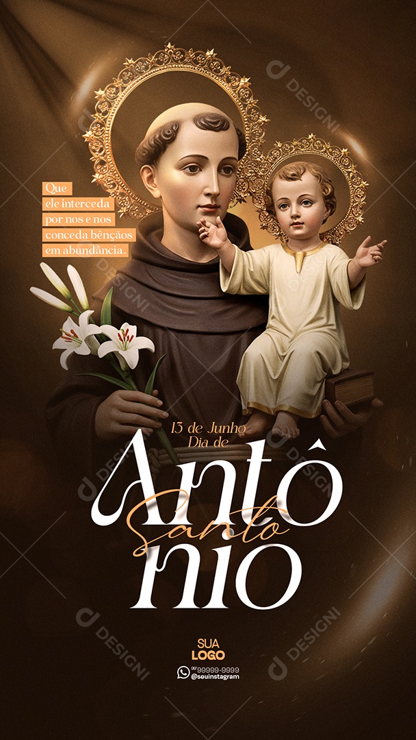Story Dia De Santo Antônio 13 De Junho Social Media PSD Editável