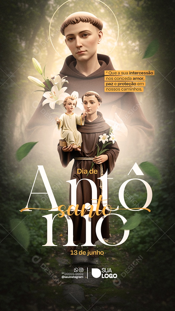 Story Dia De Santo Antônio 13 De Junho Social Media PSD Editável