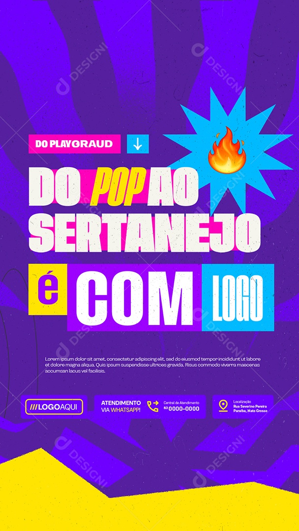 Story Shows Do Playgraud do Pop ao Sertanejo é Com Logo Social Media PSD Editável