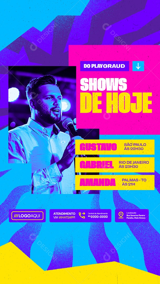 Story Shows Do Playgraud Shows de Hoje Social Media PSD Editável