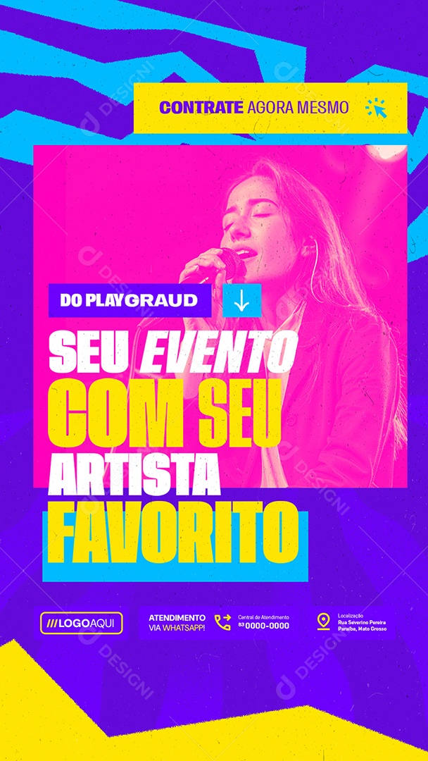 Story Shows Do Playgraud Seu Evento com Seu Artista Favorito Social Media PSD Editável