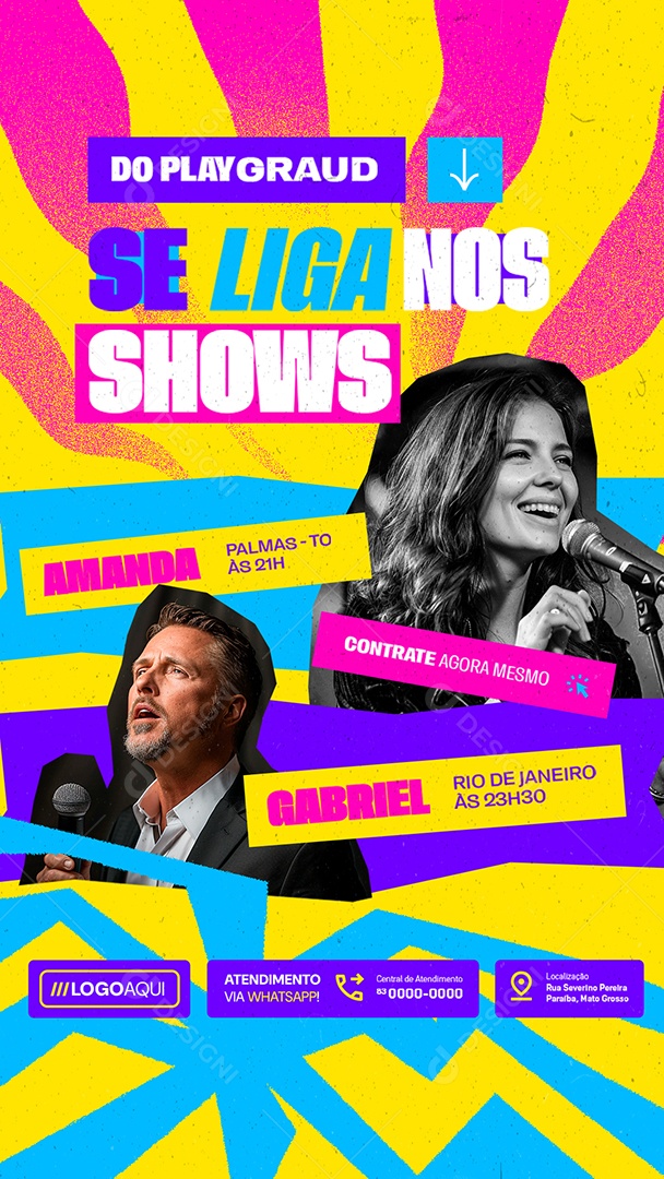 Story Shows Do Playgraud Se Liha nos Shows Contrate Agora Mesmo Social Media PSD Editável