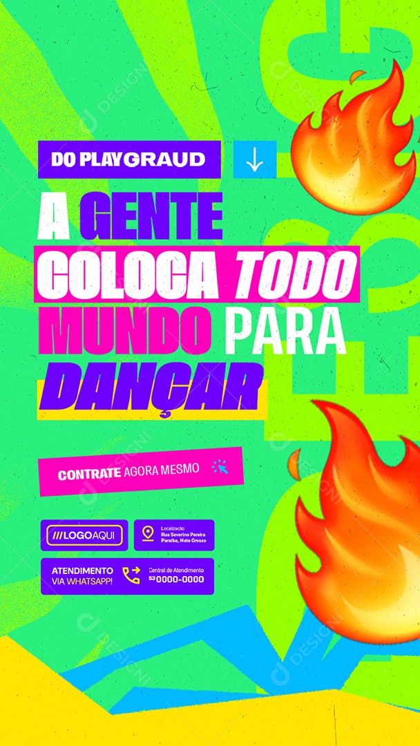 Story Shows Do Playgraud a Gente Coloca Todo Mundo para Dançar Social Media PSD Editável