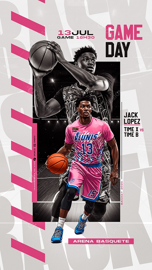 Story Campeonato Arena Basquete Social Media PSD Editável