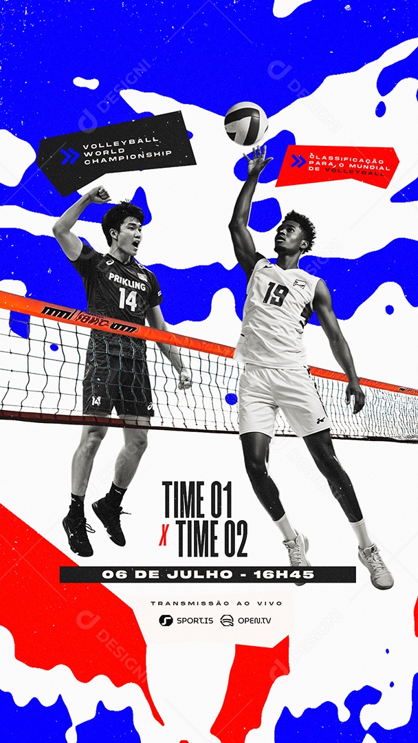 Story Campeonato De Volleyball World Championship Masculino Social Media PSD Editável