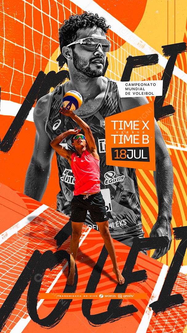 Story Campeonato Mundial de Voleibol Social Media PSD Editável