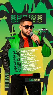 Story Flyer Agenda Shows Social Media PSD Editável
