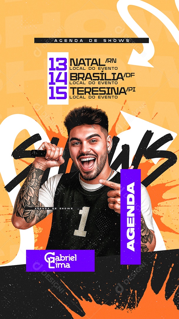 Story Flyer Agenda De Shows Social Media PSD Editável