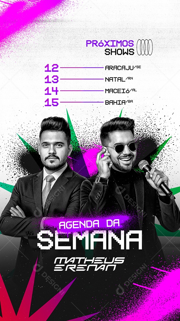 Story Flyer Agenda Da Semana Próximos Shows Social Media PSD Editável