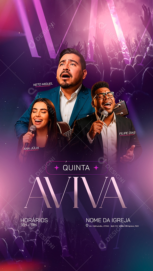 Story Flyer Gospel Quinta Aviva Social Media PSD Editável