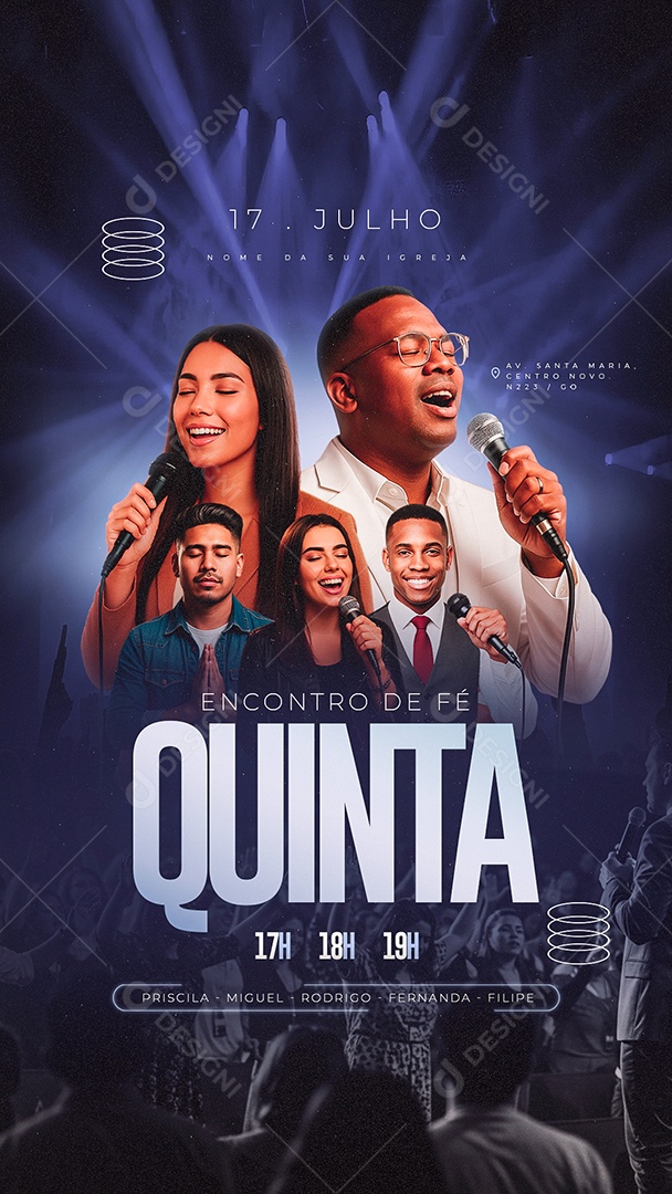 Story Flyer Gospel Encontro De Fé Quinta Social Media PSD Editável