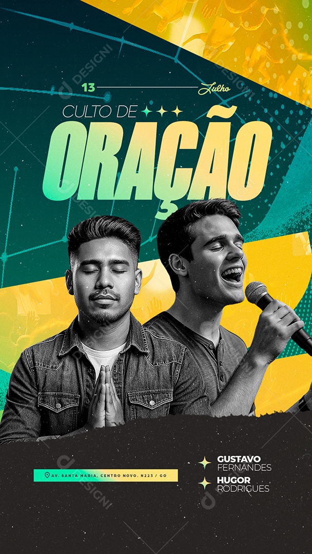 Story Flyer Gospel Culto De Oração Social Media PSD Editável