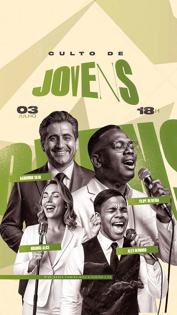 Story Flyer Gospel Culto de Jovens Social Media PSD Editável