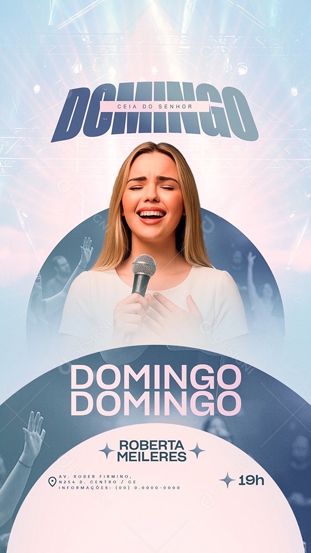Story Flyer Gospel Ceia Do Senhor Domingo Social Media PSD Editável