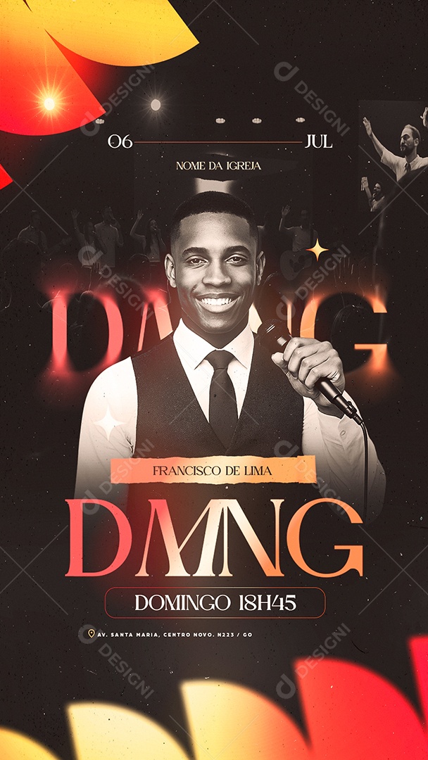 Story Flyer Gospel Domingo Social Media PSD Editável