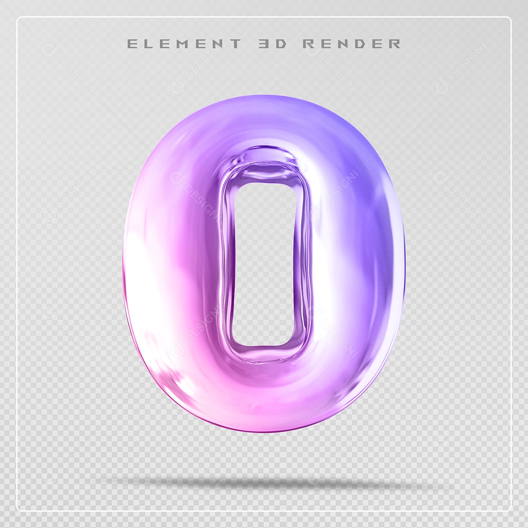 Elemento 3D Letra O ColoridoPara Composição PSD