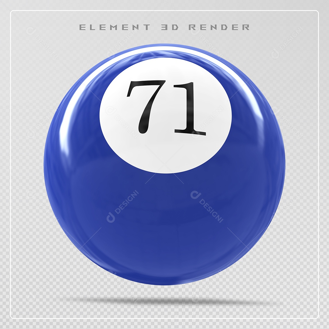 Bola de Bilhar Número 15 Azul Elemento 3D para Composição PSD