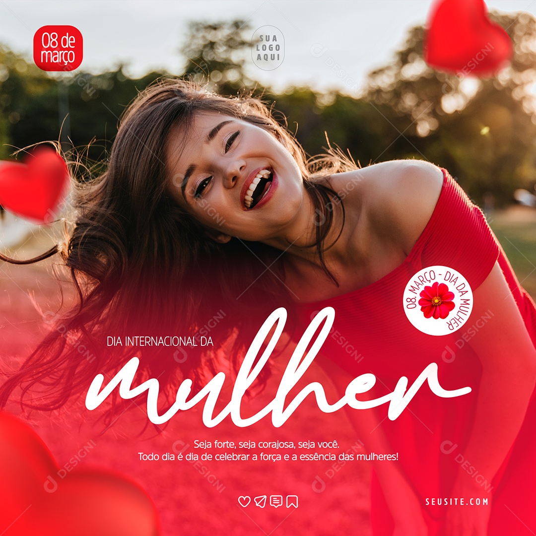 Dia Internacional da Mulher Social Media PSD Editável