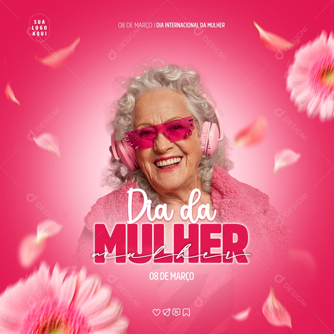 Feliz Dia Da Mulher Social Media PSD Editável
