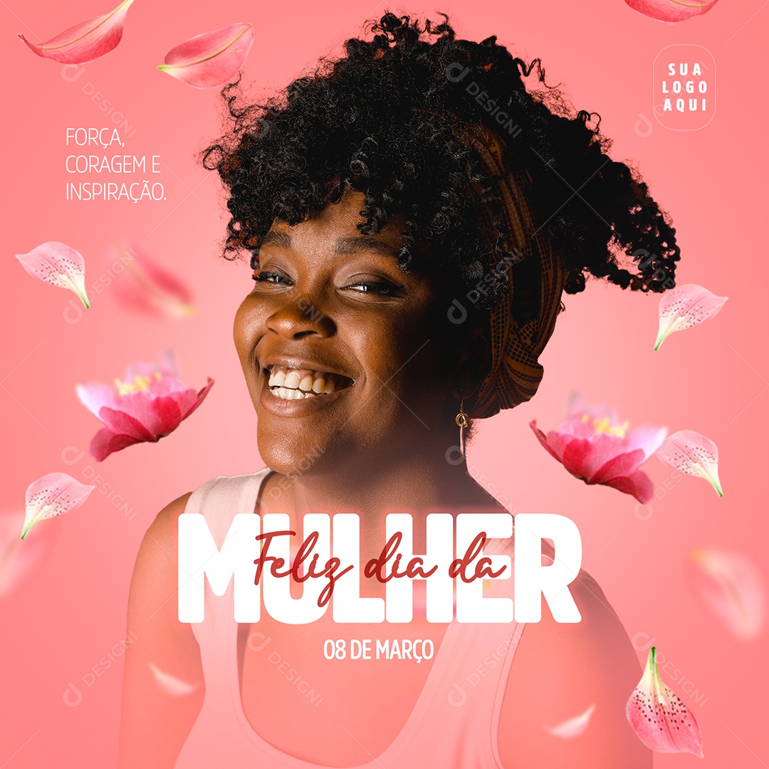 Faeliz Dia Da Mulher 08 de Março Social Media PSD Editável