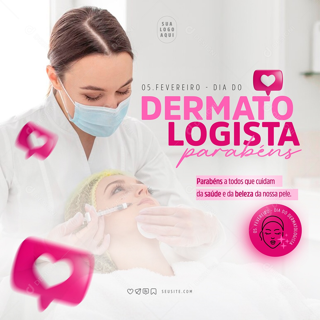 Dia do Dermatologista 05 de Fevereiro Social Media PSD Editável