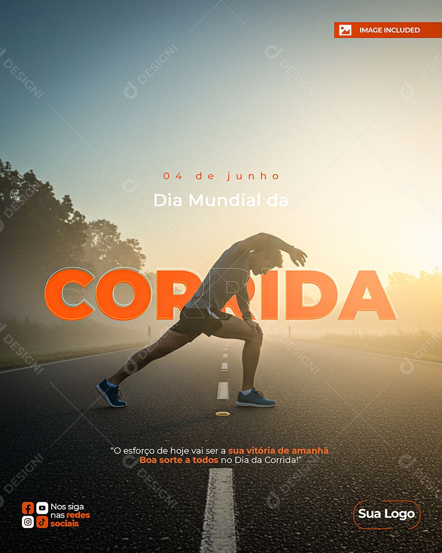 Dia Mundial Da Corrida 4 Junho Social Media PSD Editável