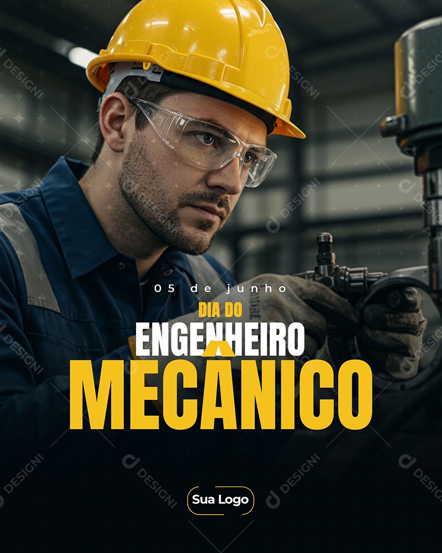 Dia do Engenheiro Mecânico 05 de Junho Social Media PSD Editável