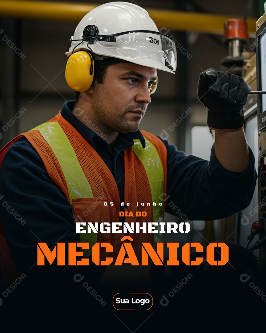Dia do Engenheiro Mecânico 05 de Junho Social Media PSD Editável