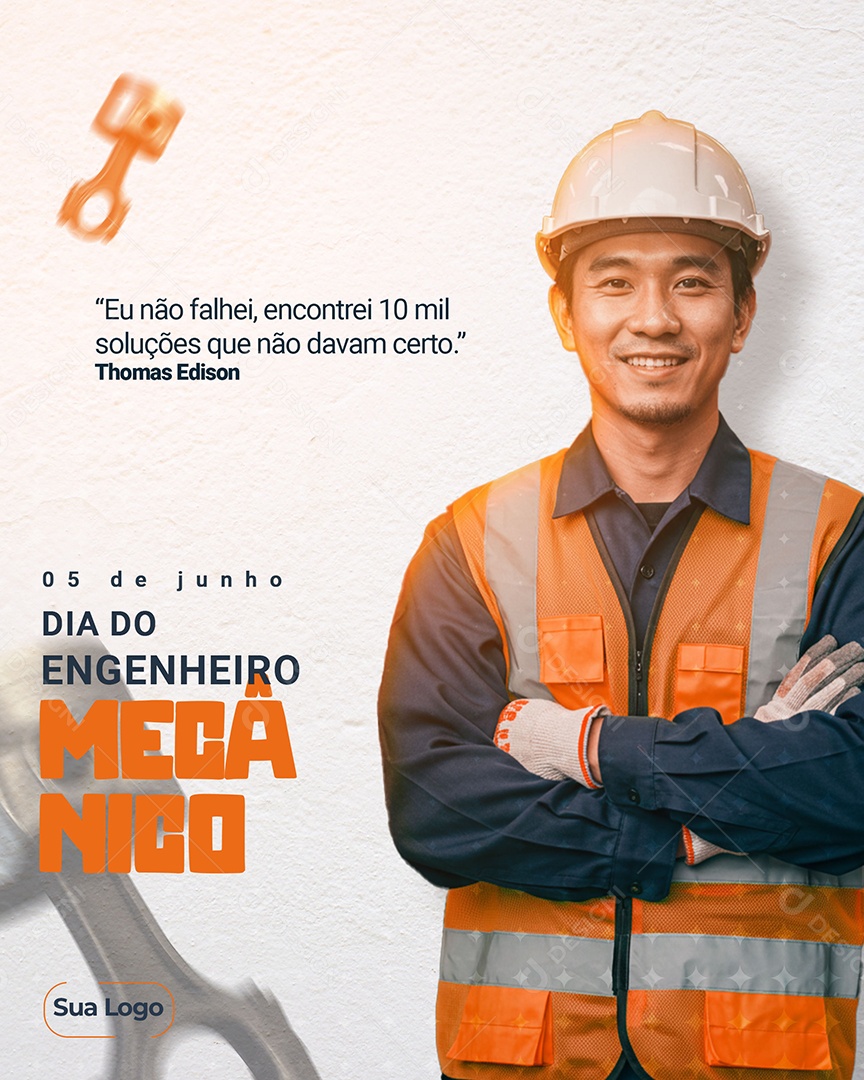Dia do Engenheiro Mecânico 05 de Junho Social Media PSD Editável