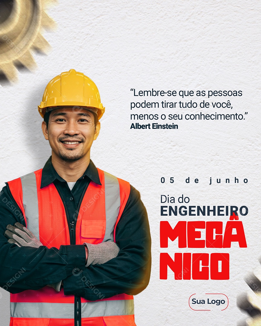 Dia do Engenheiro Mecânico 05 de Junho Social Media PSD Editável